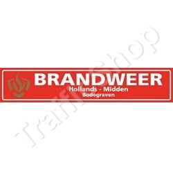 Autobord BRANDWEER & LOGO & REGIO & KORPSNAAM magneet 25x5cm